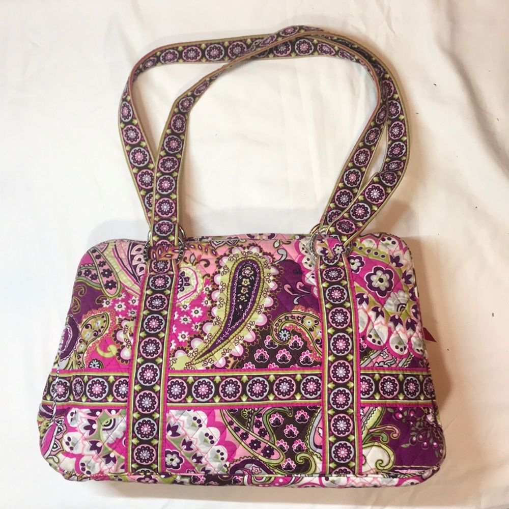 Vera Bradley Very Berry Paisley Squared Away Bag